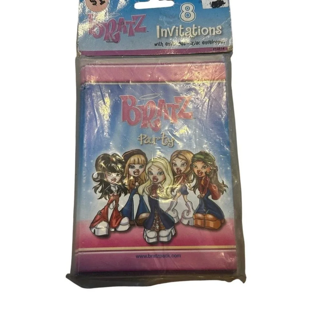 Vintage Bratz Party Invitations 8 Count with Envelopes Sealed Y2K MGA 14814